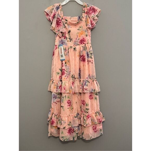 Rare Editions Girls Chiffon Ruffled Sleeve Lined Skirt Dress, Bundle of 3, size - Picture 3 of 13